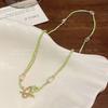 Корейское зеленое ожерелье из бусин женская мода универсальные аксессуары цепочка на ключицу шейная цепочка