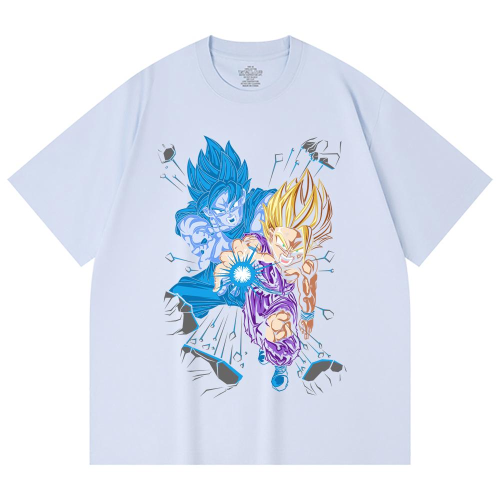 230 Gsm 100% Cotton Dragon Ball V64 Gohan Goku Print Unisex Heavy Cotton T Shirt