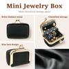 Винтажная кожаная мини-шкатулка для украшений, портативный дорожный футляр для украшений с застежкой-поцелуем, кошелек для монет, коробка для серег, колец, ожерелий, браслетов