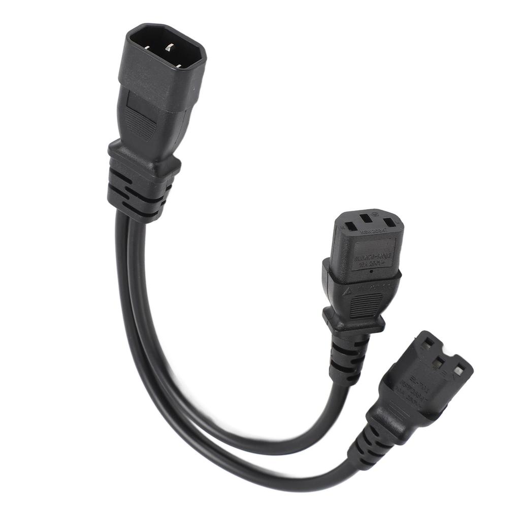 IEC320 C14 to IEC320 C13 C15 Power Cords Male to Female Computer Y Splitter Adapter Cable for Display PC Desktop