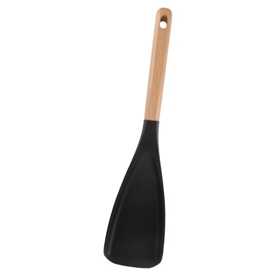 Многофункциональные силиконовые ложки для приготовления пищи с деревянными ручками, жаропрочная кухонная ложка для смешивания