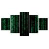 5Pcs Matrix Green Code Tech Modern Decor Canvas Wall Art 5 Pieces Paintings HD Print No Framed 5 Panel Room Decor