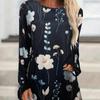 Harajuku Цветочный 3D-принт Футболки с длинным рукавом Женская мода Футболка Женские топы Футболки Длинные топы Женская футболка Туника Женская одежда