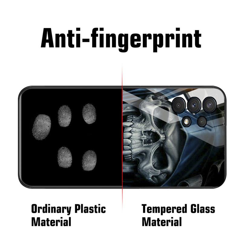 Redmi 9 Case Skull Skeleton Glass Case For Xiaomi Redmi 9 C 9C NFC 9A 8A 8 7A 7 Mi 9T Pro 9 Lite 8 SE Tempered Glass Hard Cover