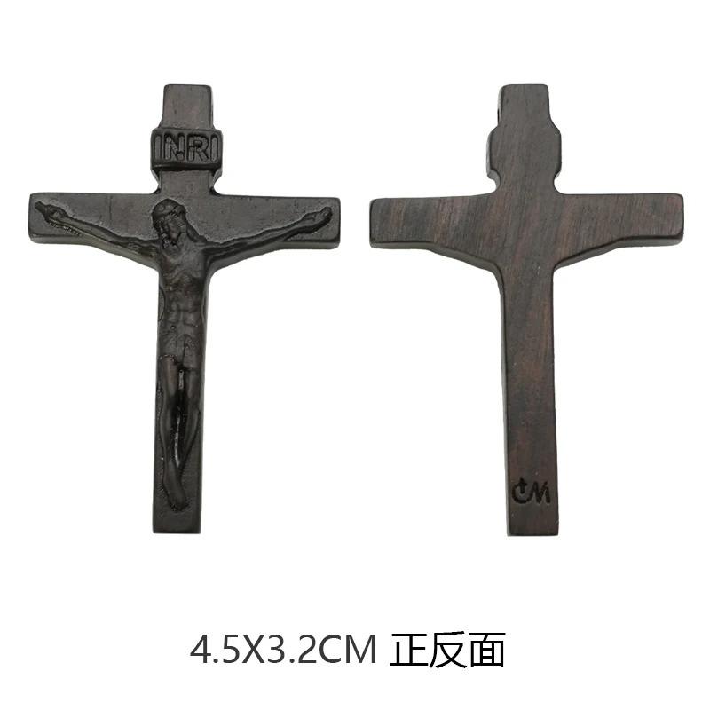 Подвески в виде креста Иезуита для ожерелья для мужчин и женщин, религиозные христианские католические амулеты, деревянные украшения