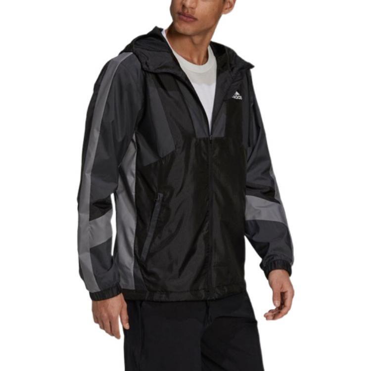 adidas Куртки Мужские Черные С Капюшоном Умеренные Другие H31442
