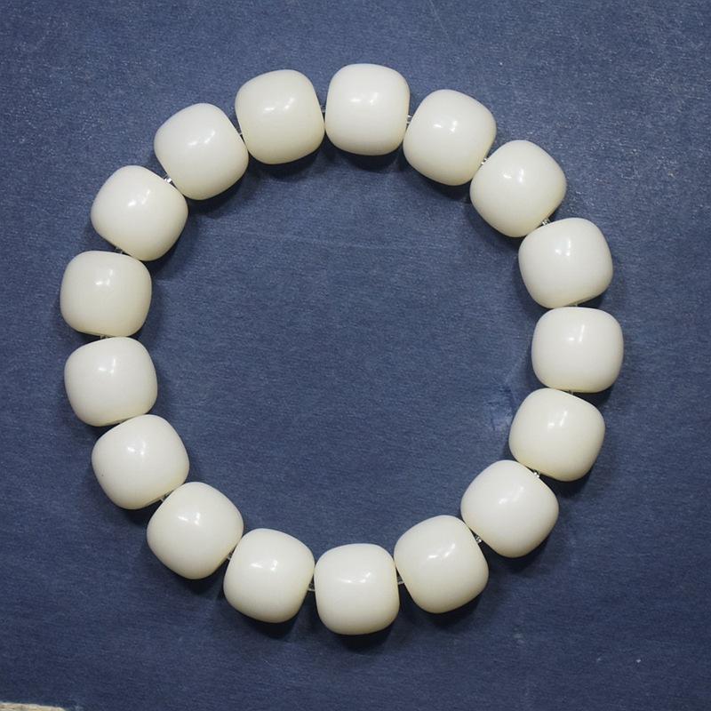 Натуральный белый нефрит Bodhi Old Bucket Bead Hand String Bodhi Son Buddha Bead Lucky Hand String