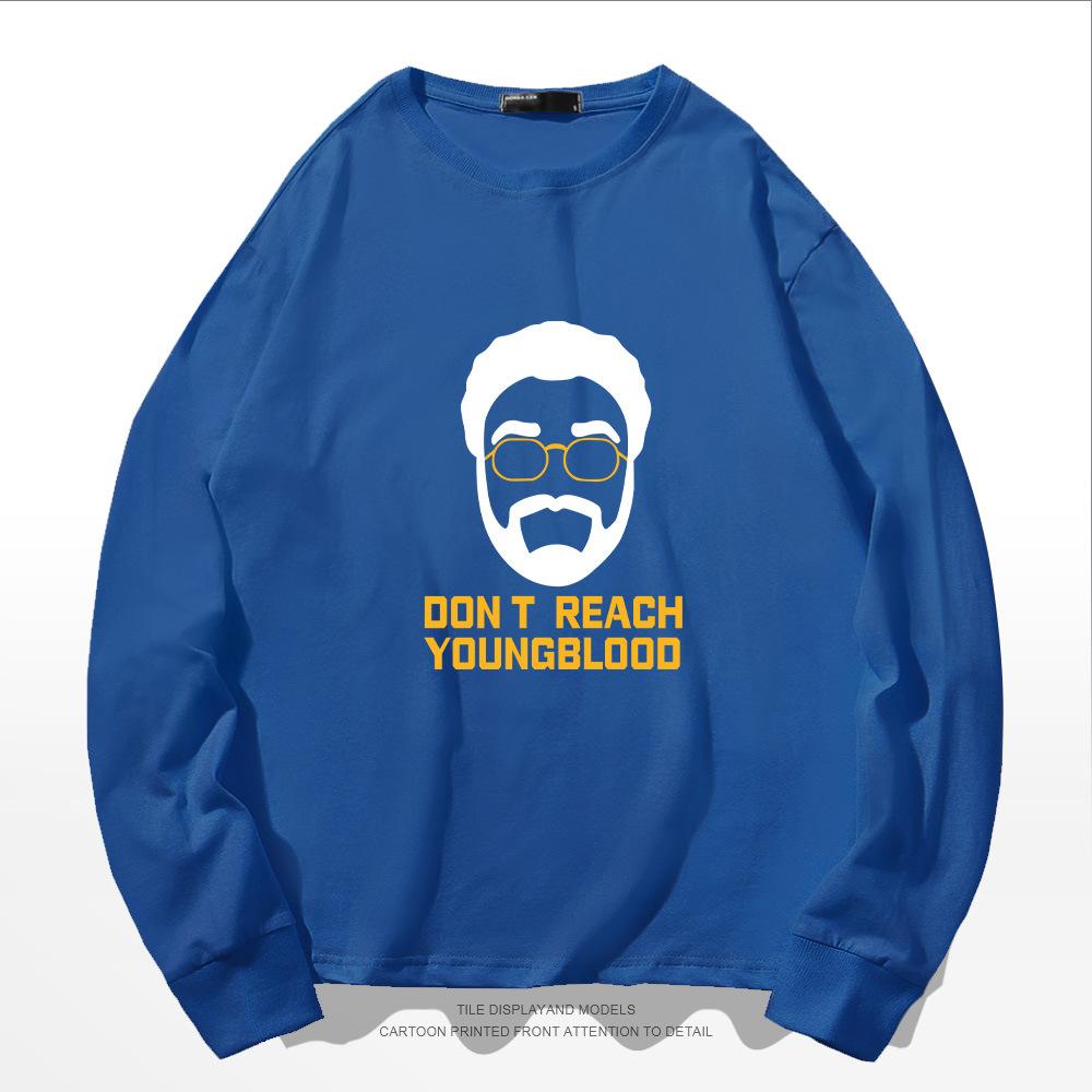 European and American trendy brand long-sleeved t-shirt male Uncle Drew avatar t-shirt spring and autumn printing round neck pure cotton loose 