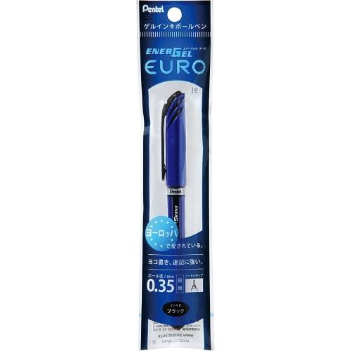 Pentel Ballpoint Pen Gel Ink Energel Euro 0.35mm Blue Axis XBLN23-A Black 5 Pieces