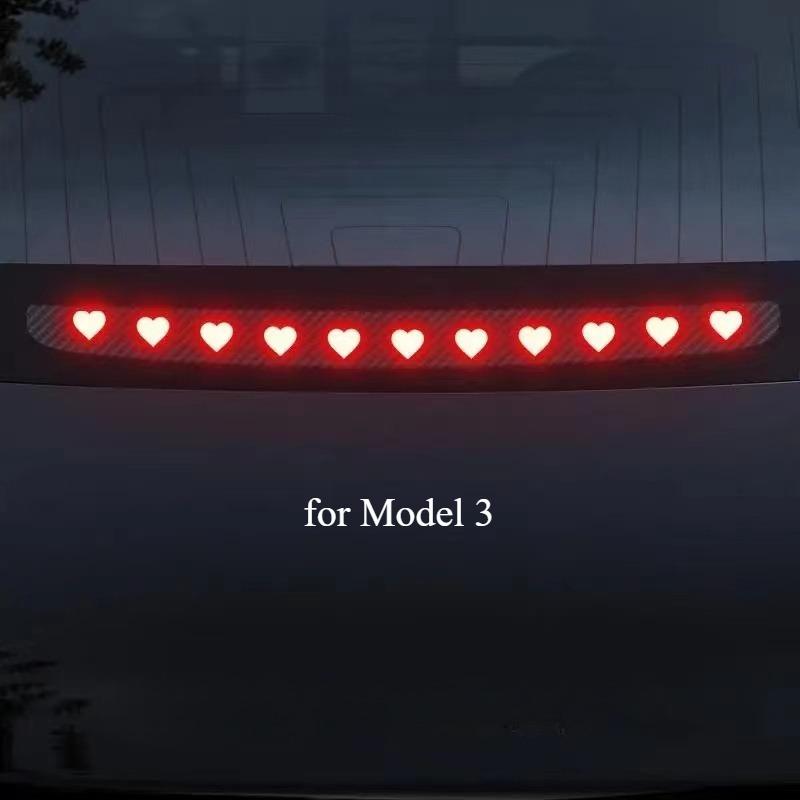 1PC Car Stickers Top Tail Light Emblem For Tesla Y Stickers Auto Mounted Brake Light Projection Board Decal for Tesla Model 3