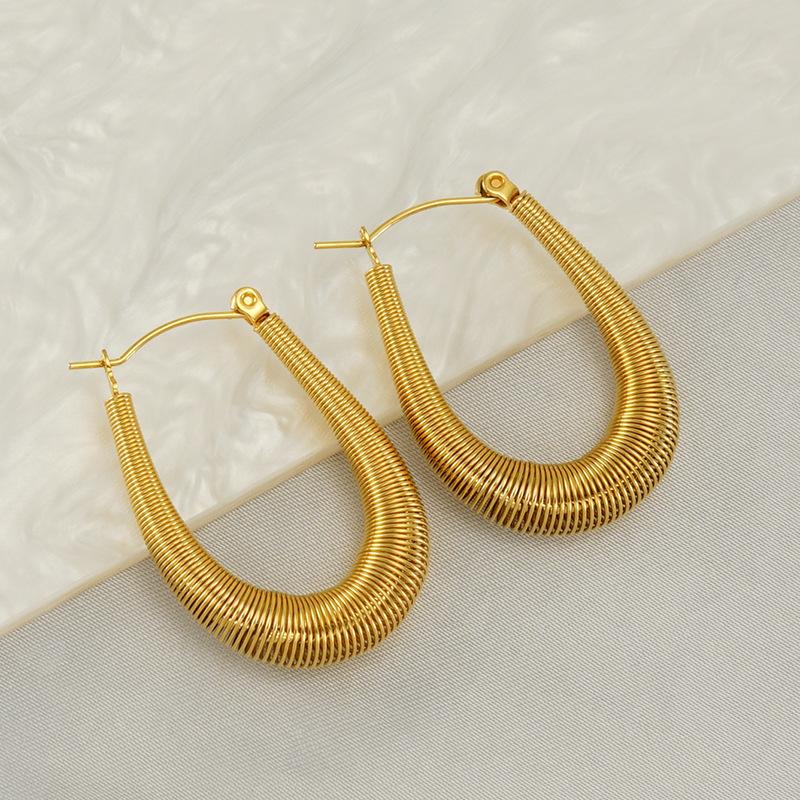 Новые серьги U-образной формы из нержавеющей стали, стильные полые серьги из титановой стали с простым кольцом