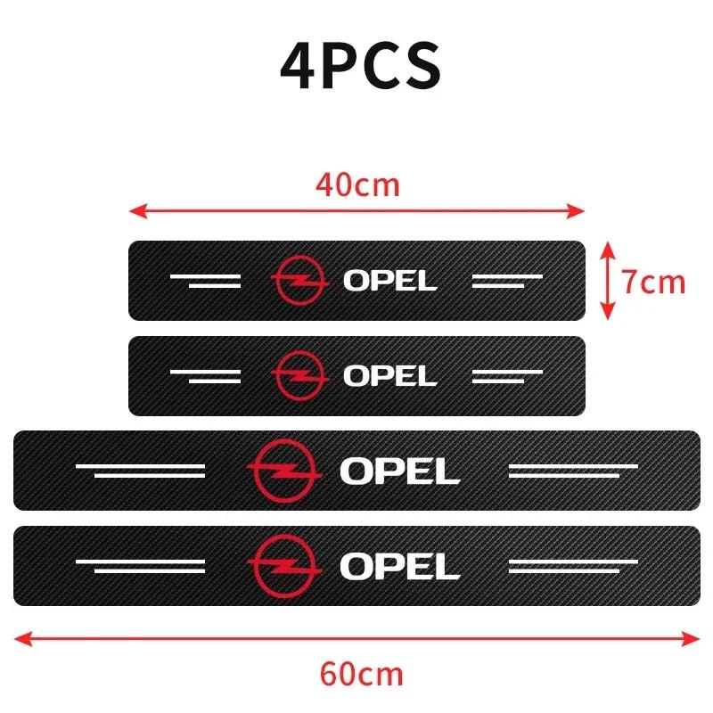 VKXG1 4Pc Carbon Fiber Car Door Sill Threshold Protector Logo Stickers For Opel Astra Insignia Mokka Zafira Corsa Vectra Antara Meriva