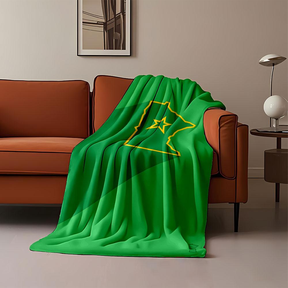Minnesota State Outline with Star print blanket soft and cozy perfect for the living room bed sofa or a nap,gift