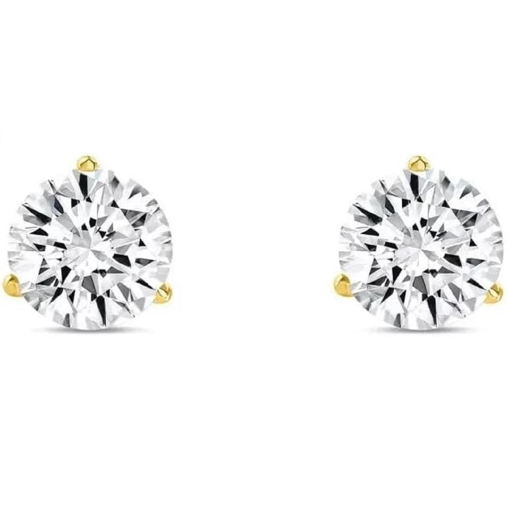 Jewels Prim 5.50 Ct Round Cut Diamond Stud Earrings Solid18K Yellow Gold Screw Back Martini Earrings For Women's