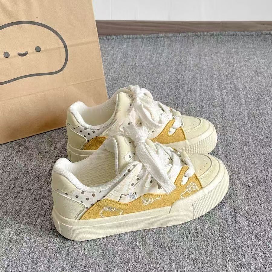 Корейская версия повседневной обуви для женщин весна-лето 2025 года, новые универсальные туфли на платформе, белые туфли на платформе