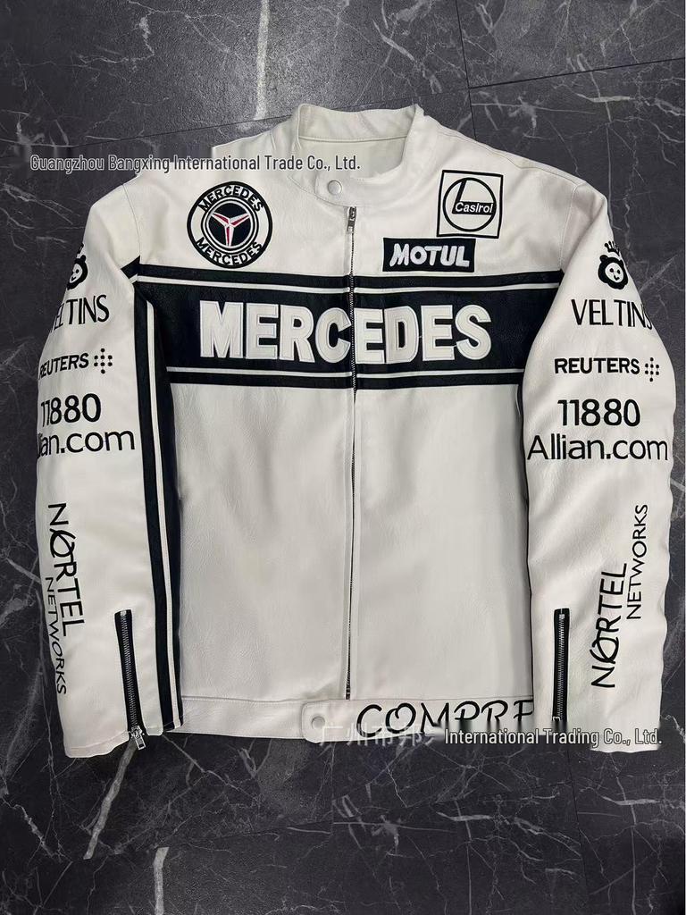 Эмблемная гоночная куртка Toronto Raptors с рукавами из ПУ-кожи, хлопковой подкладкой и пэчворком для мужчин и женщин