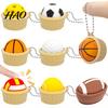 Office Desk Fidget Toy Sports Ball Clicker for Stress Relief, Football Basketball Golf Volleyball Decompression Button Tennis Finger Clicker,