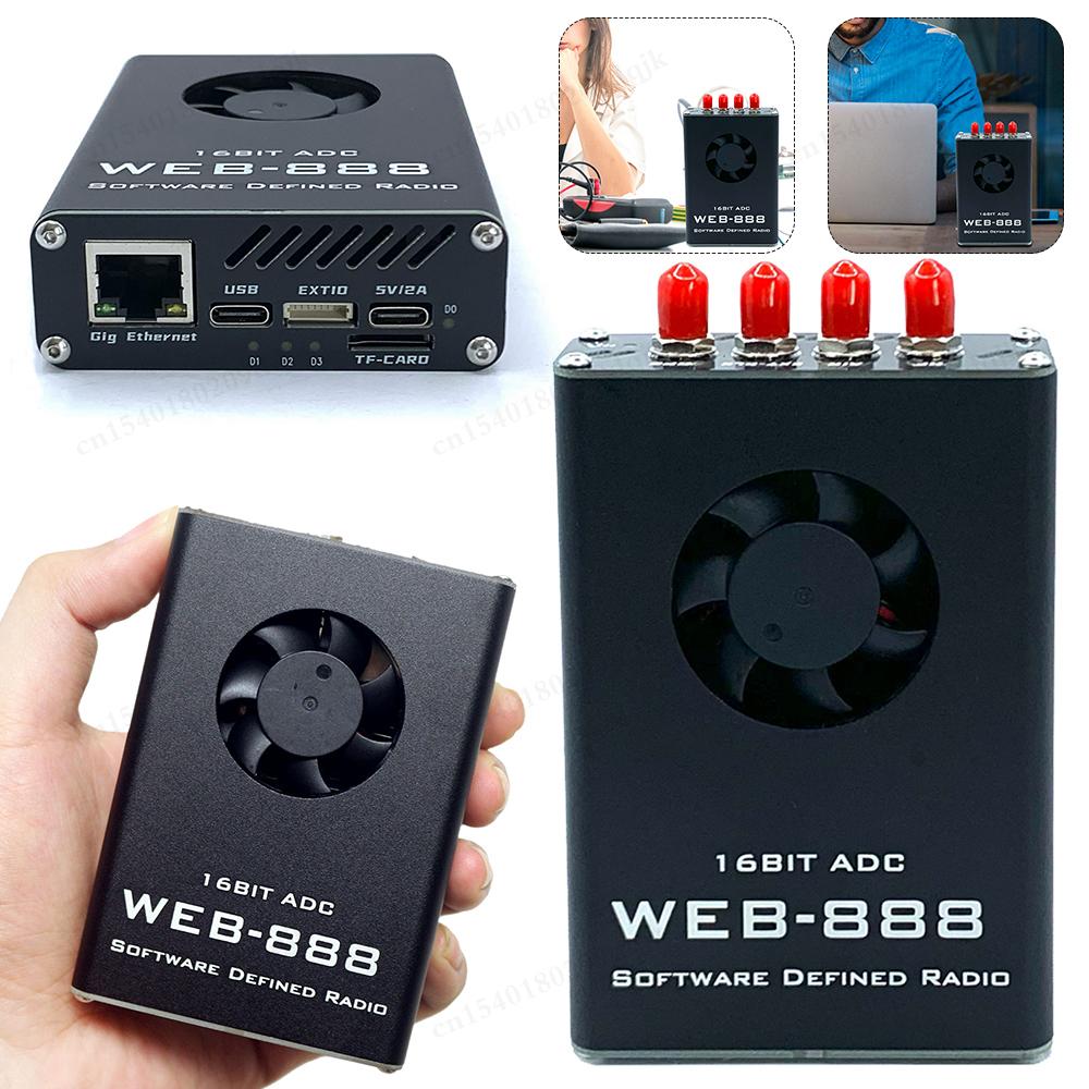 Web-888 16-битный АЦП Веб-радиоприемник с программно-определяемой архитектурой (SDR) Полоса пропускания 62 МГц от 10 кГц до 60 МГц HF VHF SDR Радиоприемник SDR Приемник Радио для радиолюбителей