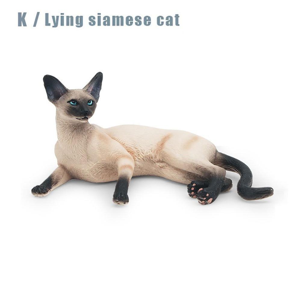 ПВХ Модель кошки Сиамская Регдолл Персидская кошка Реалистичные фигурки питомцев Статуэтка кошки Украшение для рабочего стола