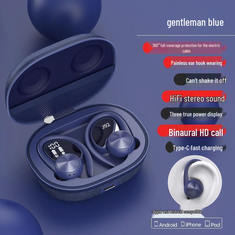 Беспроводные Bluetooth-наушники-гарнитура TWS для спорта с заушными креплениями, водонепроницаемые