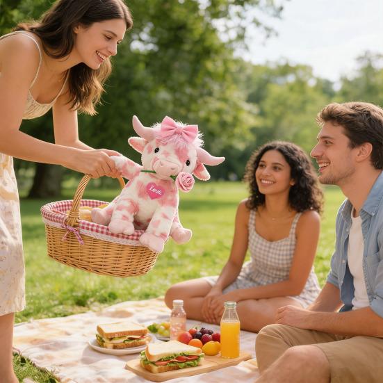 Плюшевая игрушка, мягкая игрушка, реалистичный дизайн шотландской высокогорной коровы, мягкий плюшевый декор