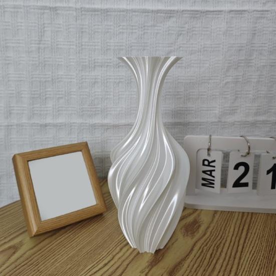 3D Printed Flower Vase, Silk-Like Elegant Vase, Twisted Minimalist Flower Arrangement Holders, Nordic Style Coffee Table & Shelf Office Decor