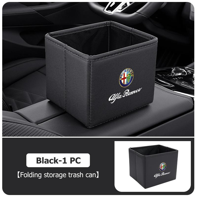 LNYCP1 Car Trash Can Garbage Box Foldable Waste Basket Drink Storage For Alfa Romeo GT Stelvio F1 Brera Volante Tonale Gloria Disco