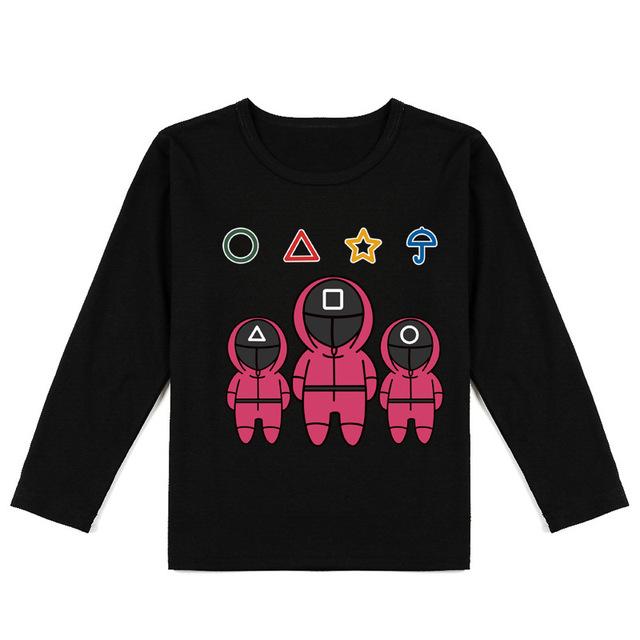 Футболка с длинными рукавами и 3D-принтом «Кальмар», игровое изображение, унисекс, Y446