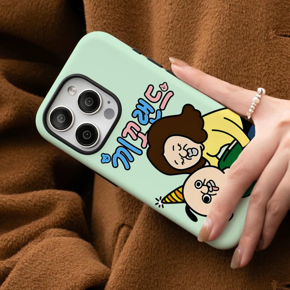 Мультяшный Милый Чехол Bbang Bbang для Телефона iPhone 16 15 14 13 12 11 Pro Max Plus Samsung S24 S23 Ultra Глянцевый HD Жесткий Поликарбонатный Чехол