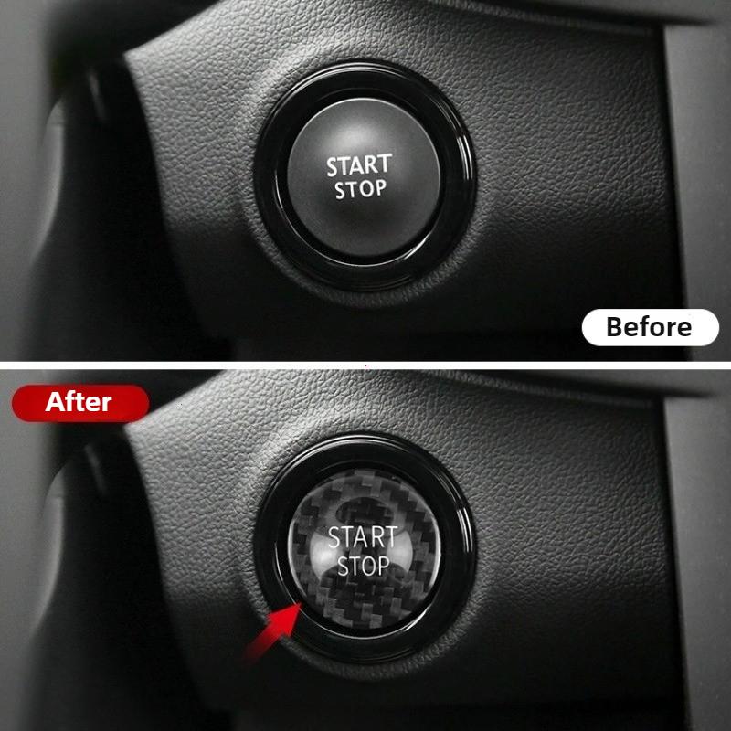 Real Carbon Fiber Engine Start Stop Button Cover Sticker for Renault Megane 3 2 Clio 4 Car Captur 2013-2018