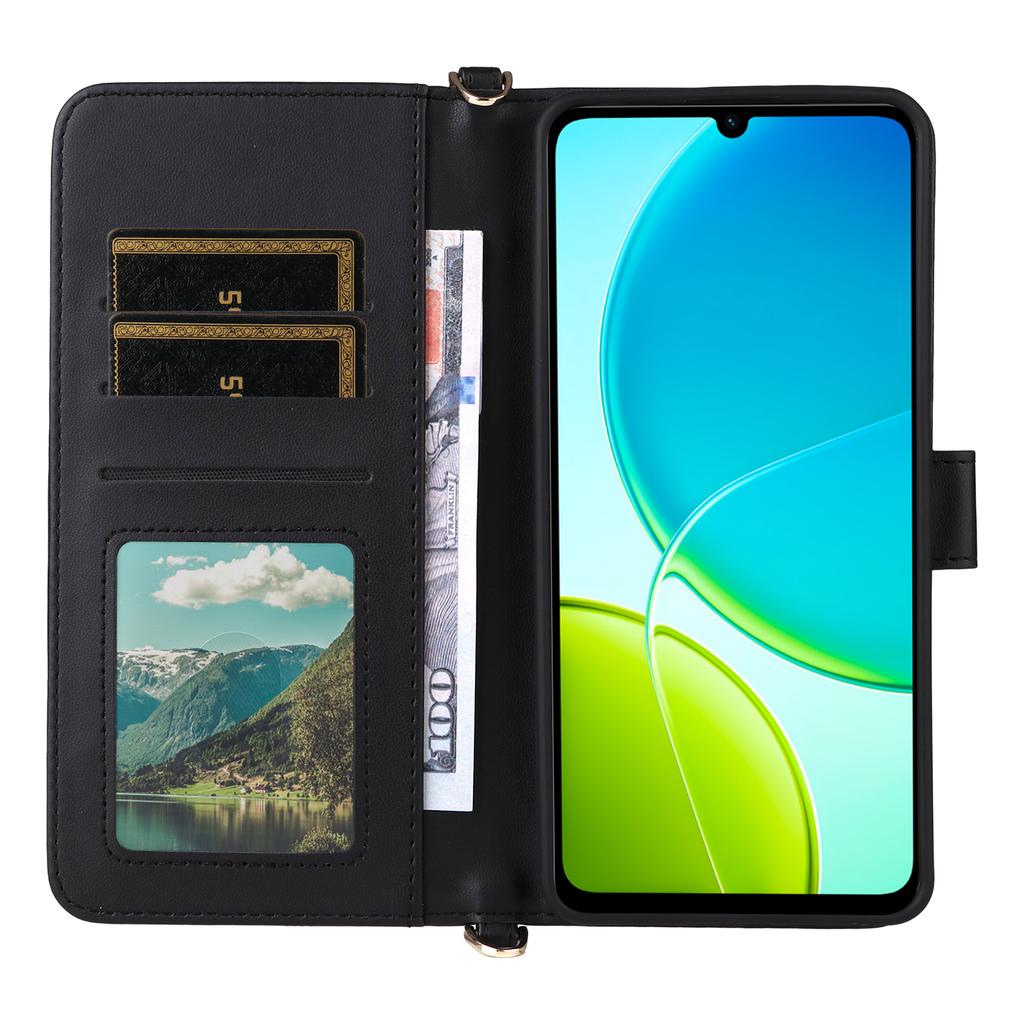 Чехол для vivo Y04 4G/Y29s 5G с плечевым ремнем, кошелек, кожаная обложка для телефона