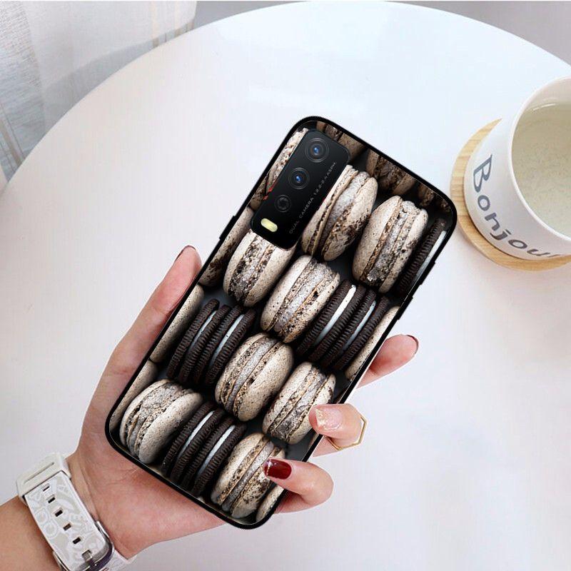 Чехол для телефона Funda Dessert macarons для vivo Y31 Y30 Y33S Y11S Y12S Y17 Y20 Y20S Y21S Y1S Y53S Y15 Y19 Y91C V23 5G, чехлы
