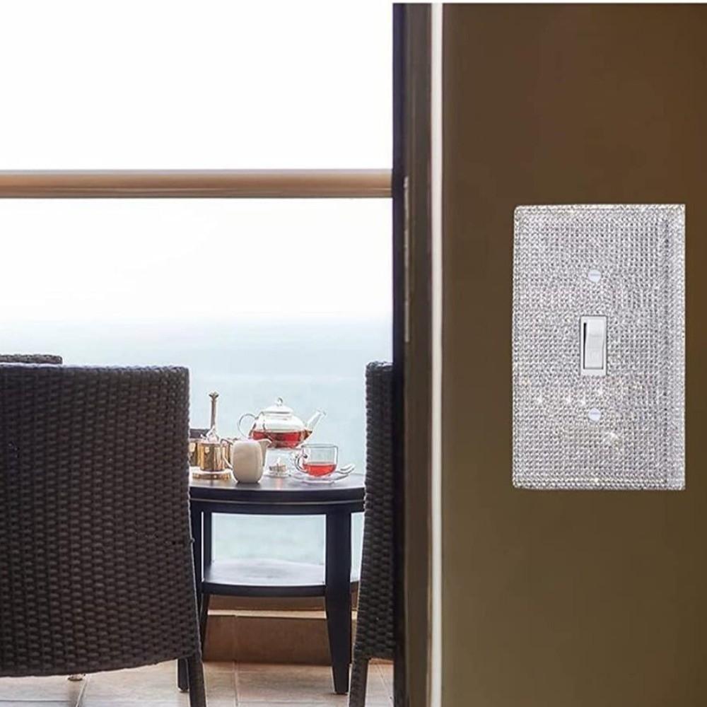 Блестящая декоративная накладка для выключателя, пылезащитная настенная панель, модная накладка на розетку, гостиная
