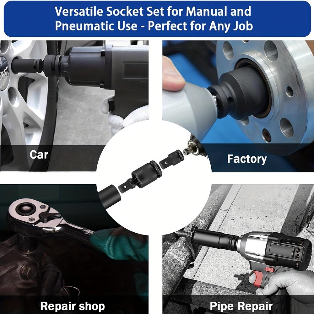 Набор из 11 шт. адаптеров и переходников для ударного инструмента и набор универсальных шарнирных переходников для торцевых головок, 1/4" 3/8" 1/2" 3/4" 1" набор адаптеров для торцевых головок