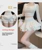 2024 Women's High-Waist White Puffy Mini Skirt for Spring and Summer