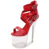 Model Rivet Zipper Roman Sandals Transparent Luminous Shoes Sexy Heels Sandals 1986 Series 20cm Heel 10cm Platform LFD