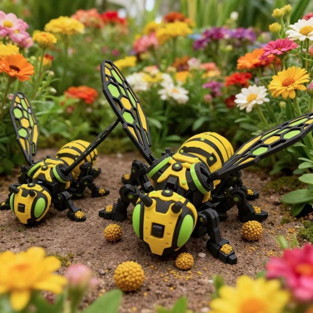 3D Printed 3D Printed Mechanical Bee Movable Joint Articulated Bee Toy Holiday Gift