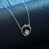 S925 Sterling Silver Fashion Mermaid Necklace Female Light Luxury Merman Collarbone Chain Trend 50 Points Four Diamonds Pendant