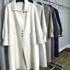 Новое свободное двустороннее кашемировое пальто элегантное и ленивое шерстяное пальто длинное кашемировое пальто