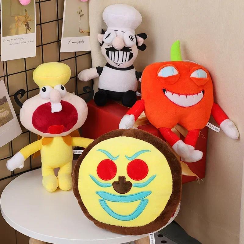 Pizza Tower Peppino Plush Toys Cute Cartoon Ms.Lemons and Mr.Tomatos Stuffed Pillow Home Decoration Plushie Dolls Christmas Gift