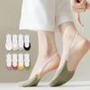 Женские невидимые хлопковые носки из ледяного шелка, нескользящие невидимые носки-лодочки с неглубоким горлом, полуноски без показа, носки-полукорабли с пяткой на спине