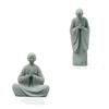 Micro-Landscape Meditation Monks Figurine Resin Funny Zen-Themed Decoration Desk Home Prayer Monks Statues