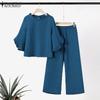 Women Blouse and Pants Summer Casual Two Piece Suit Set
