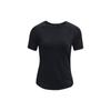 Rush Solid Mesh Training Athletic Slim Fit Breathable Crew Neck Short Sleeve T-Shirt Women Tops Black 1379963-001