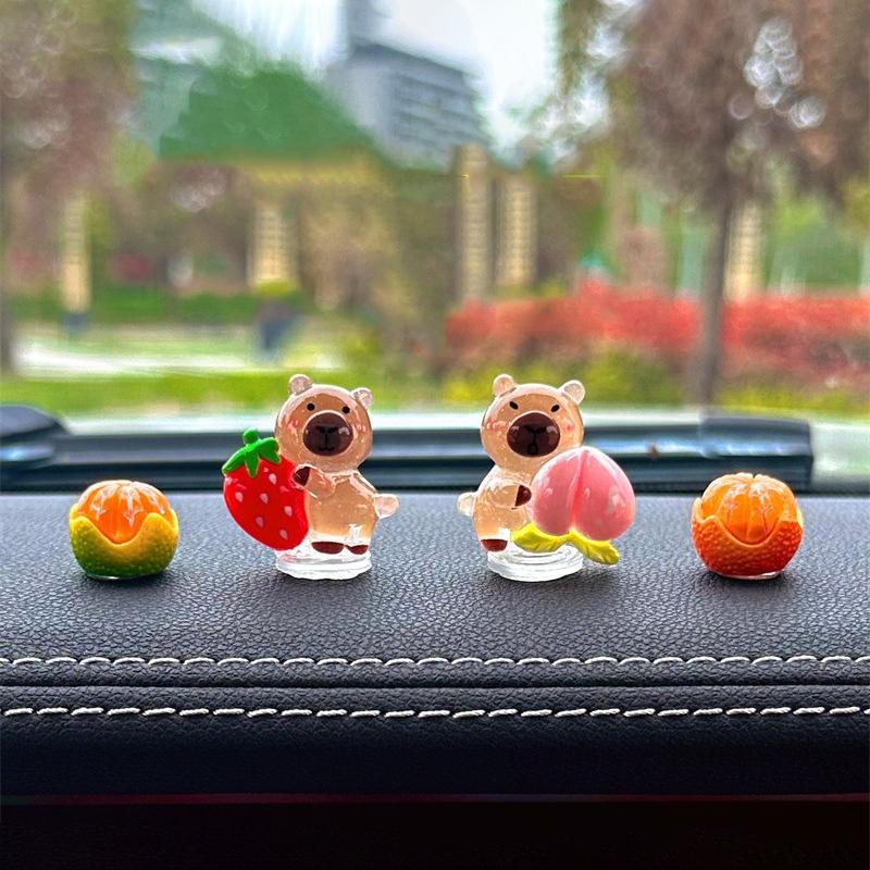 5 шт. мультяшная капибара, украшения для приборной панели автомобиля, симпатичные креативные капибара, украшения для автомобиля, аксессуары, подарки