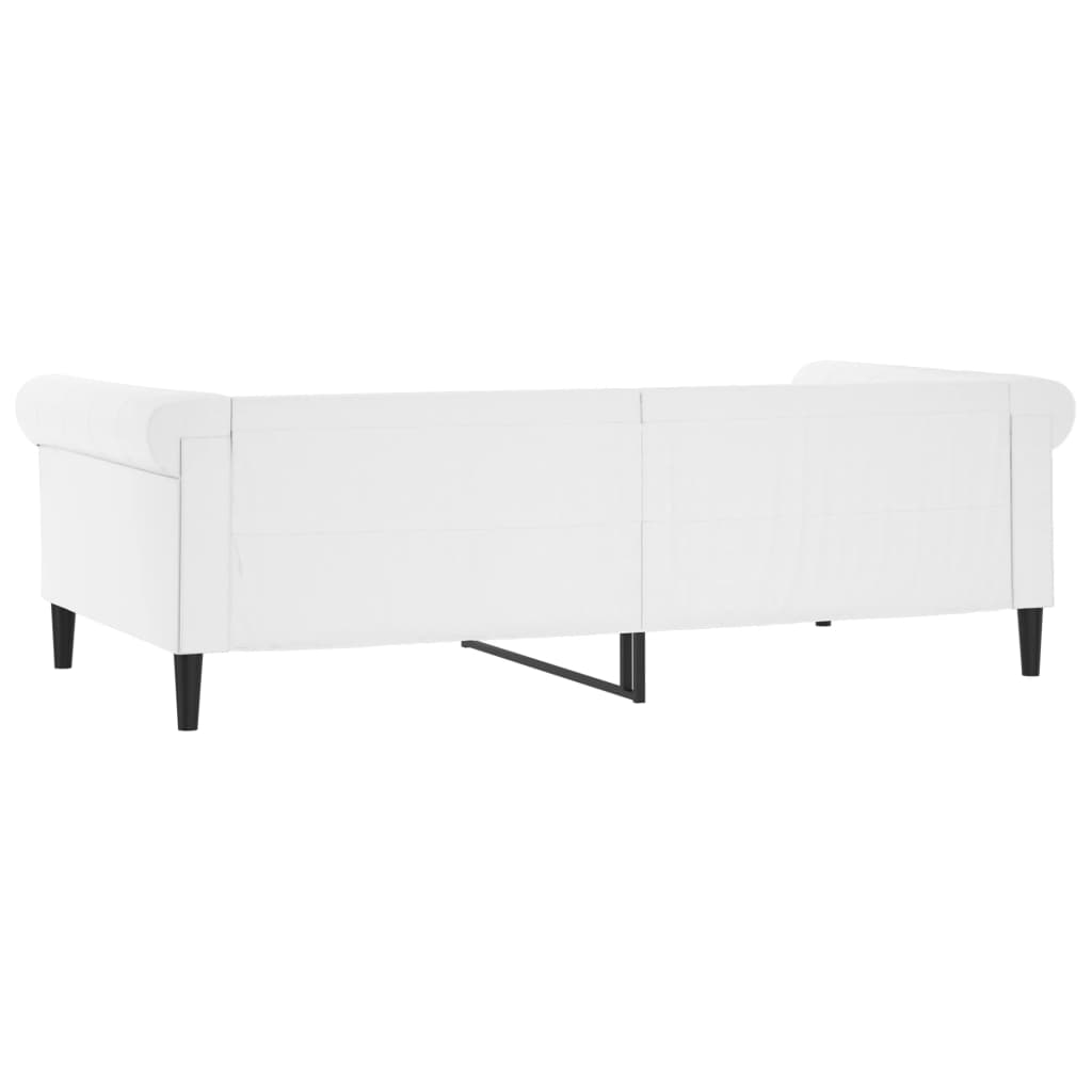 Vidaxl Sofa Z Funkcją Spania, Biała, 100X200 Cm, Sztuczna Skóra