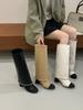 Round Head Color Matching Knight Boots Autumn 2025 New Temperament Thick Heel High Trousers Boots Women
