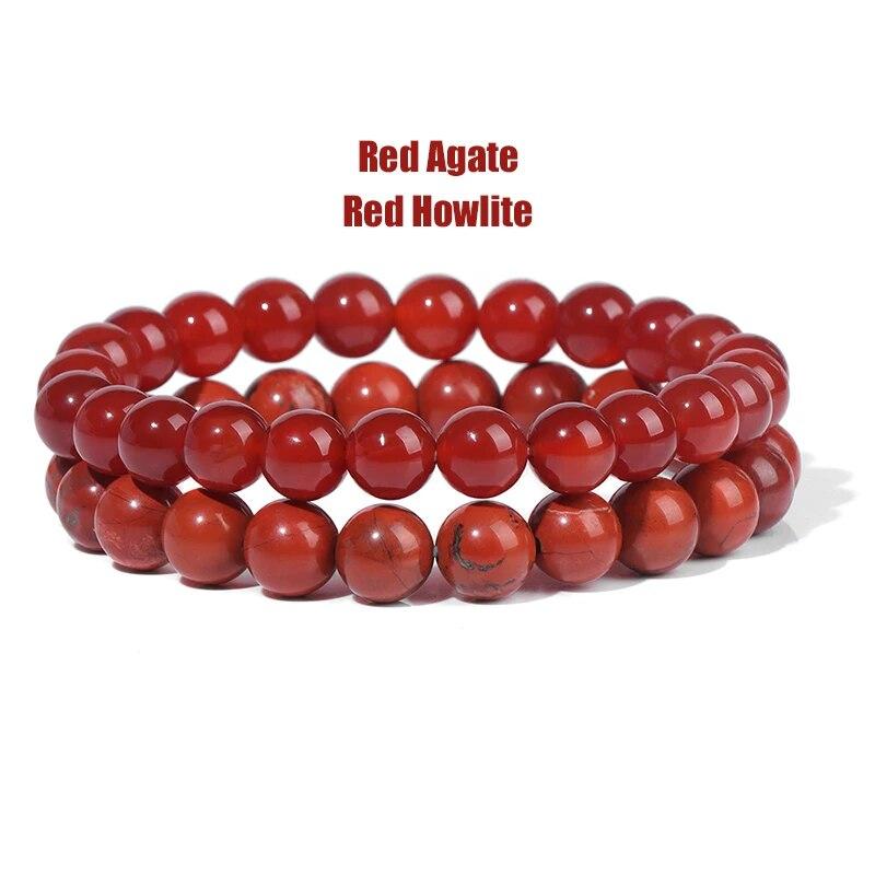 2 шт./компл. браслеты для женщин, набор браслетов из натурального камня, агаты, 8 мм, бисер, бирюзовый кристалл, браслет, мужские ювелирные изделия, исцеление