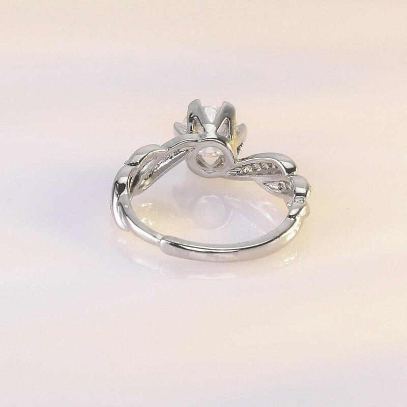 925 Silver Female Diamond Ring Couple Proposal Engagement Open Ring Rings for Women Jewelry Luxury Rings Resizable