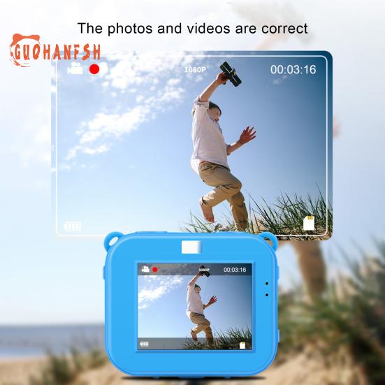 1 комплект детской камеры - водонепроницаемость 30 метров, HD-совместимость 1080P, забавная фоторамка, расширение памяти 32 ГБ, экран 2,0 дюйма, развивающие игры, детская камера